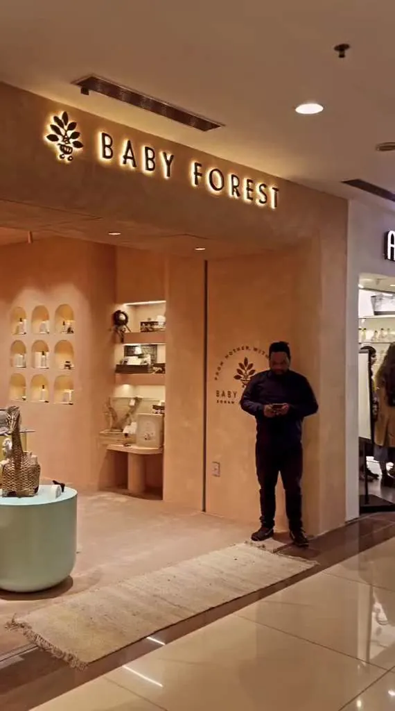 Baby Forest store entrance with warm terracotta interiors